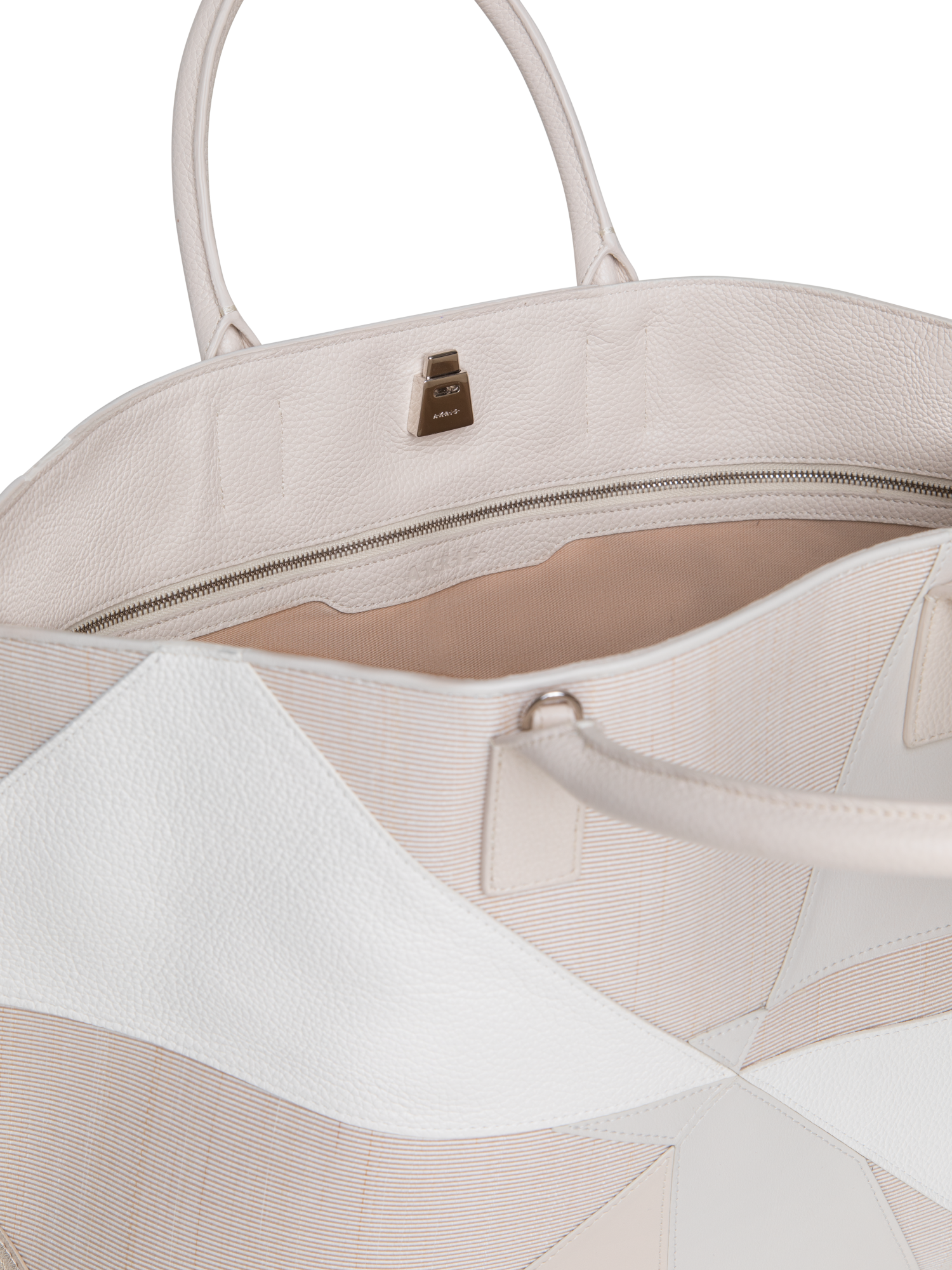 Designer Ai Medium Top Handle Tote - white - neutral - multicolor - ecru