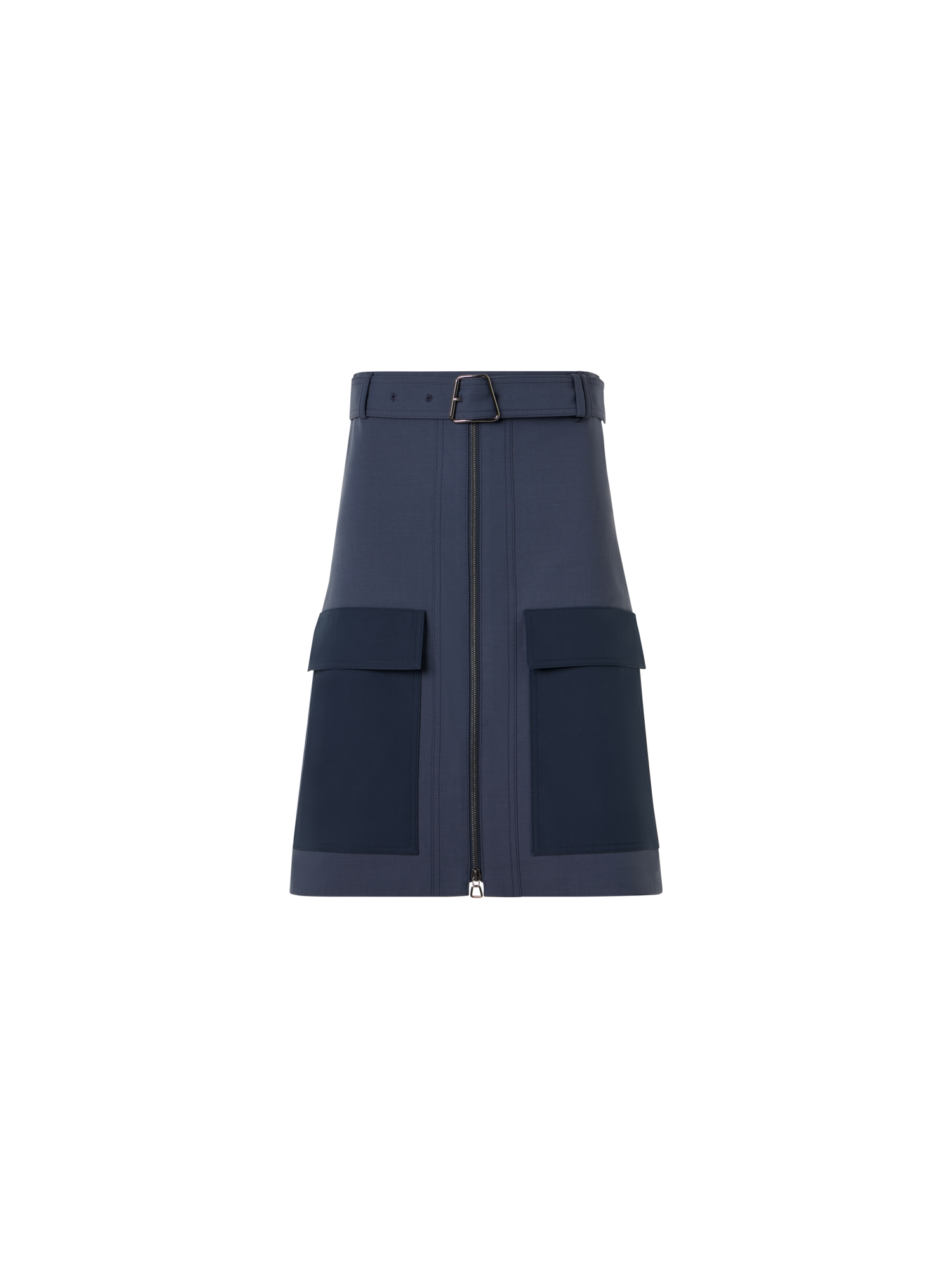 Designer Cotton Double-Face Pencil Skirt - blue