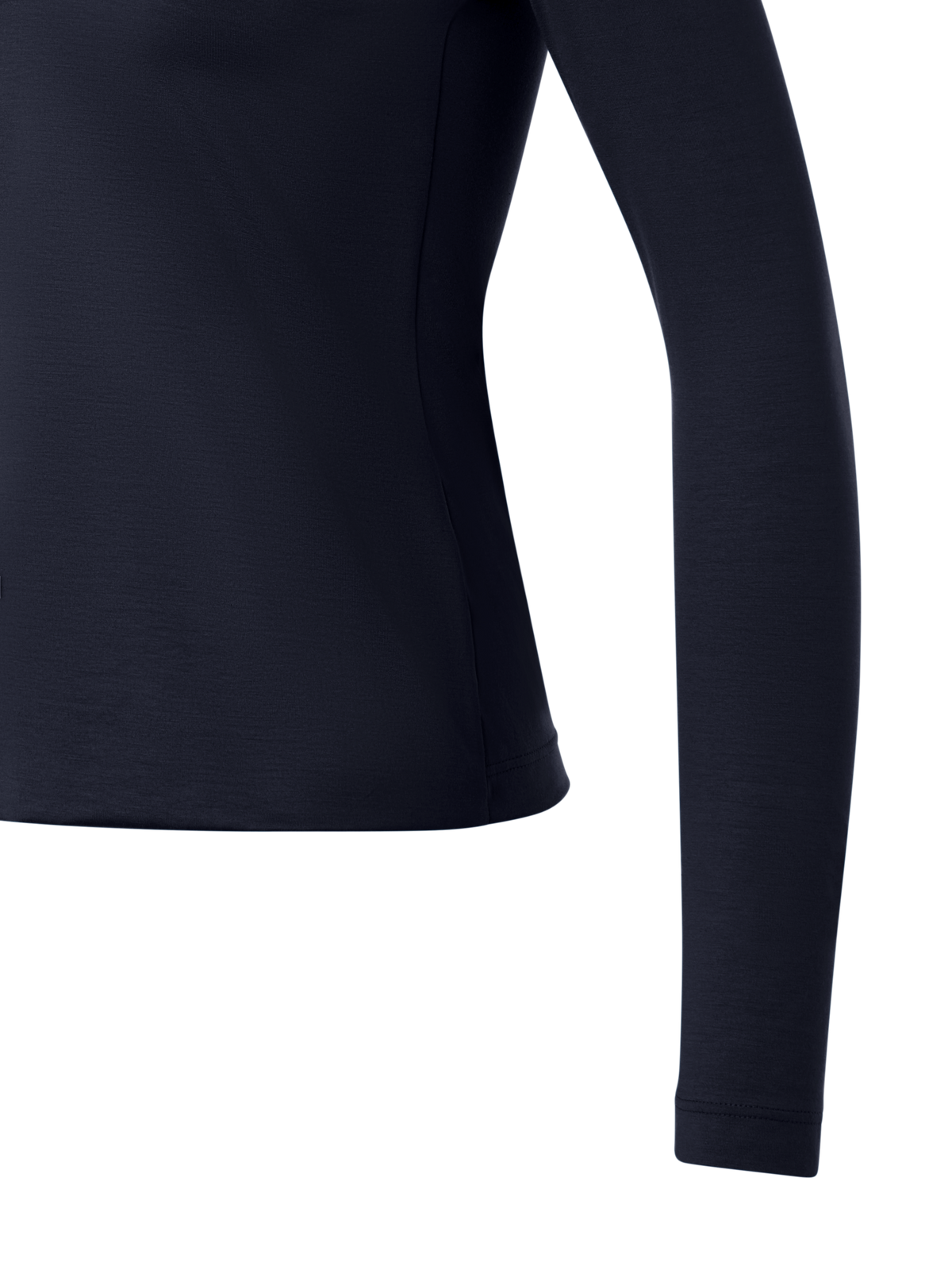 Designer Cotton Stretch Jersey V-Neck Blouse - navy