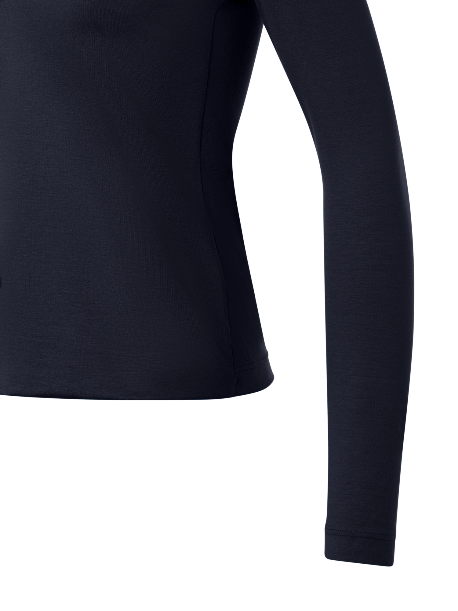 Designer Cotton Stretch Jersey V-Neck Blouse - navy