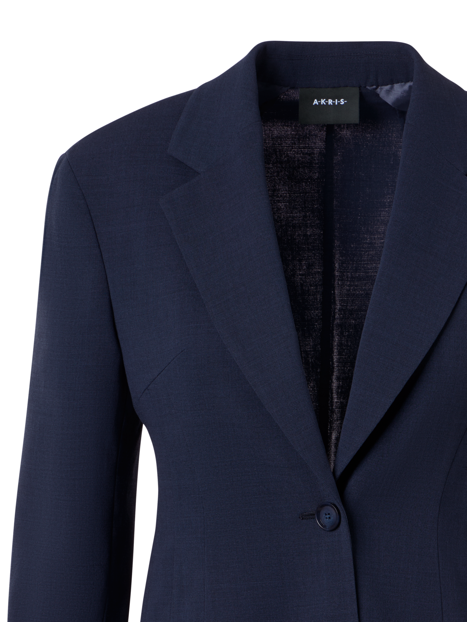 Designer Wool Bi-Stretch Double-Face Tailored Jacket - navy