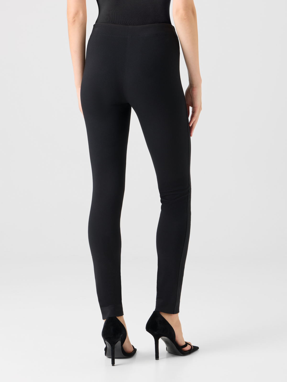 Designer Bodycon Jersey Leggings - black #editorial