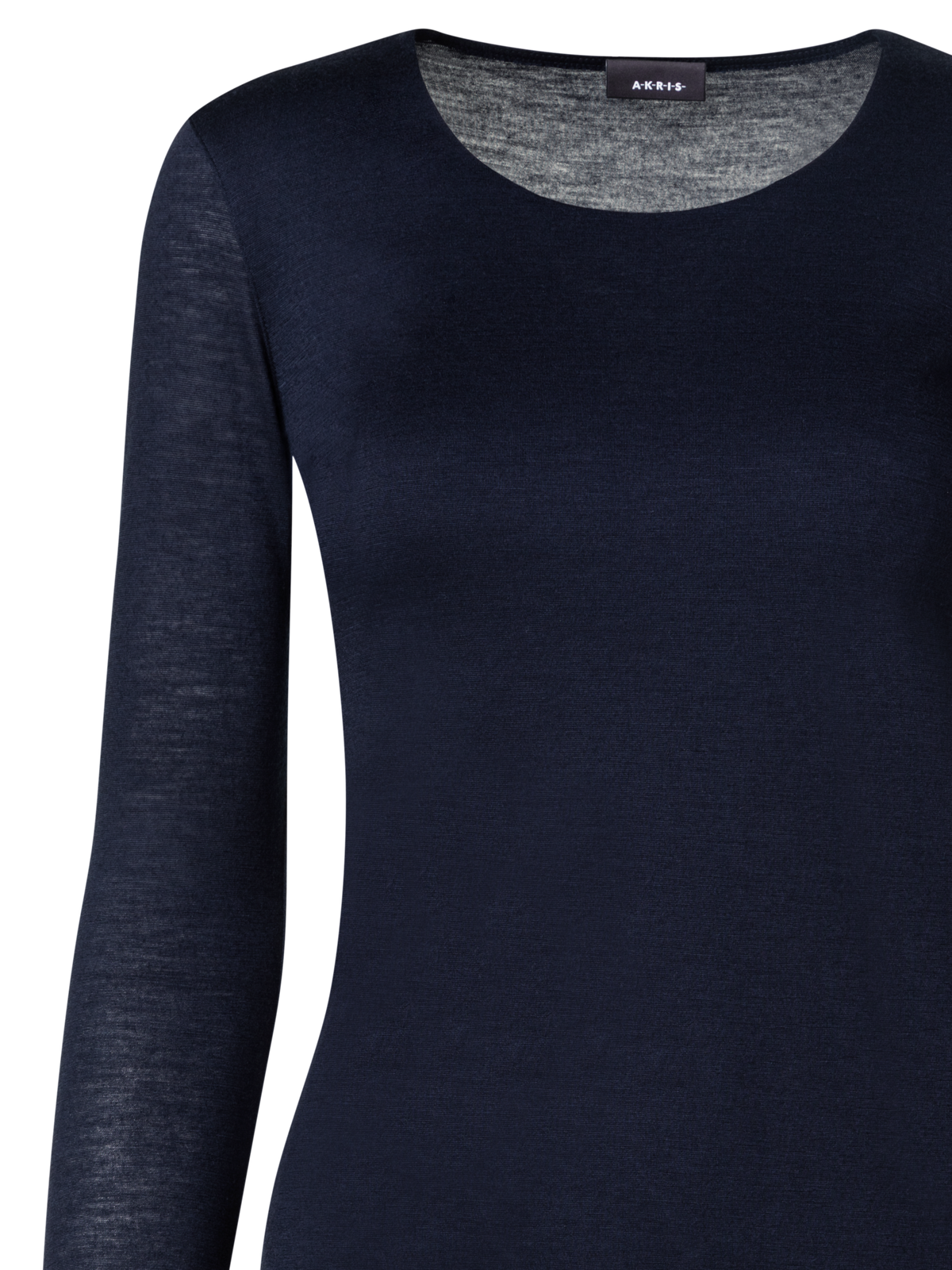 Designer Shirt from Cashmere Silk Jersey  - navy - blue