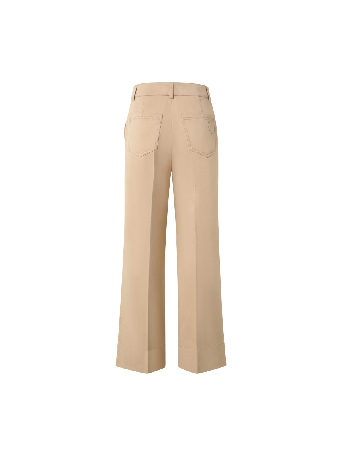 Designer Cropped Wide Cotton Gabardine Pants - neutral - beige