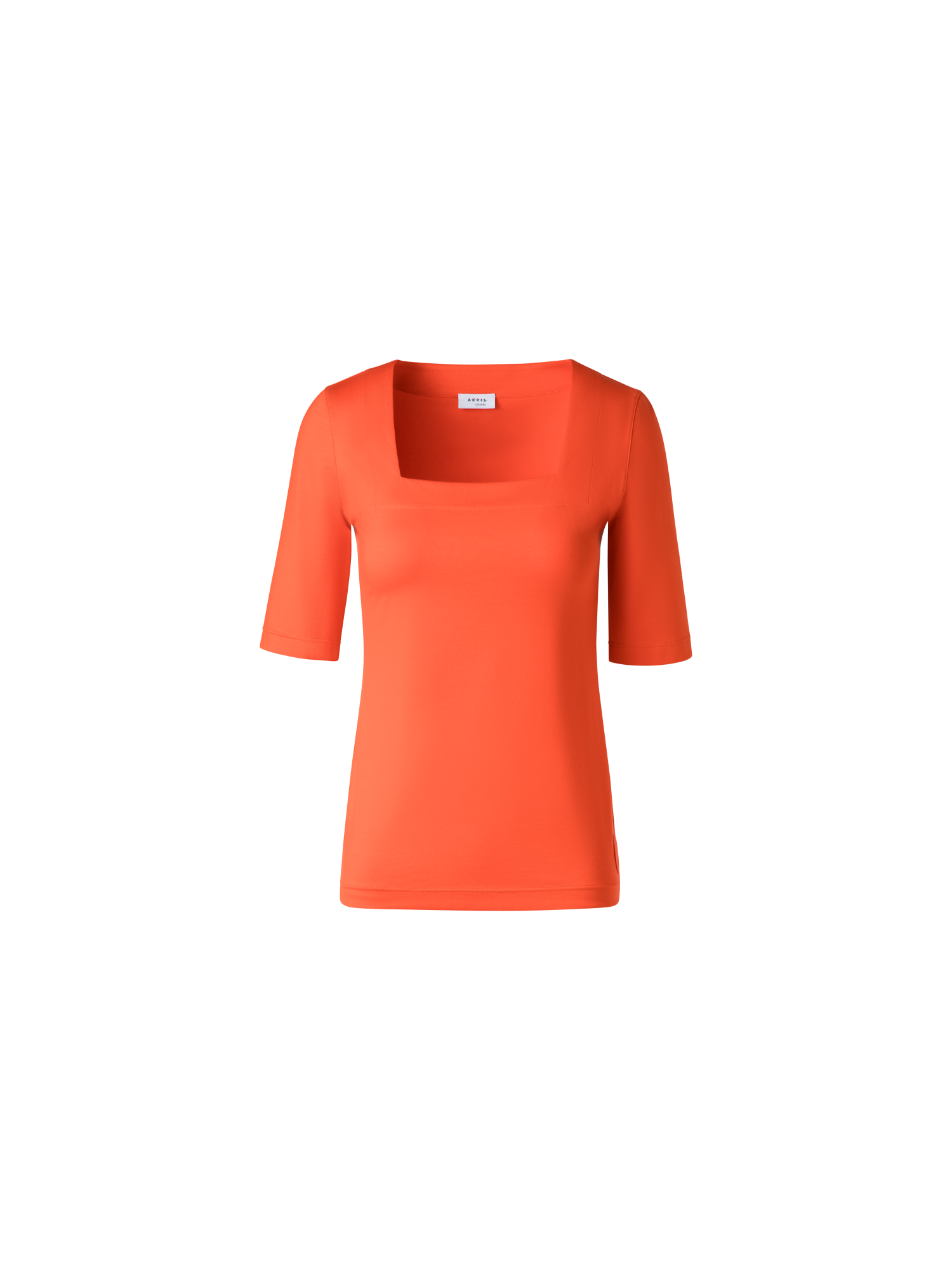 Designer Square Neck T-Shirt in Modal - orange