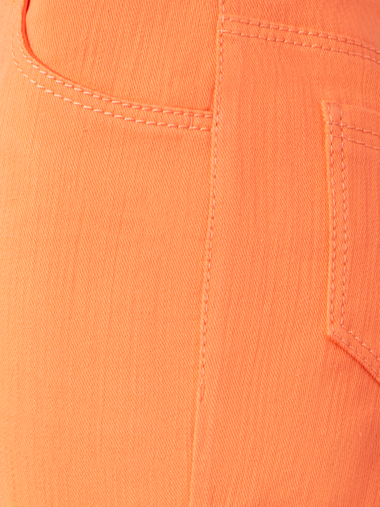 Designer Cropped Bootcut Cotton Denim Stretch Pants - pastel - orange