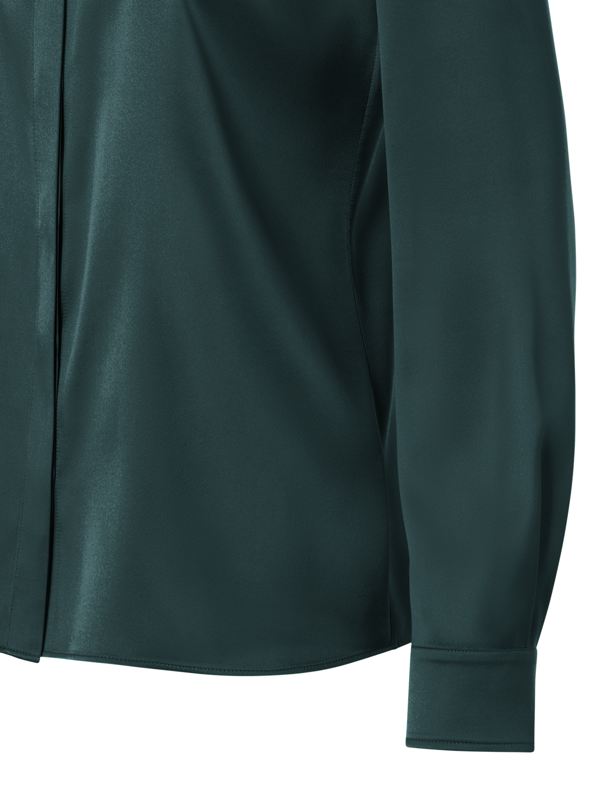 Designer Silk Satin Stretch Shirt - green