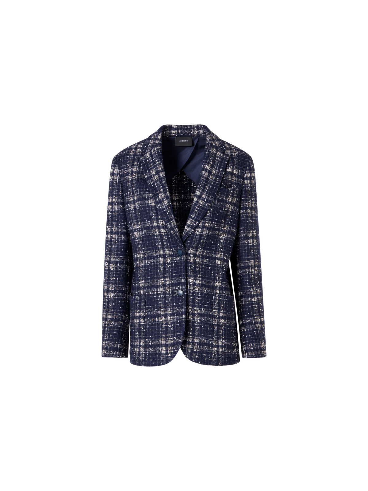 Designer Kora Jacket in Wool-Viscose Tweed - blue