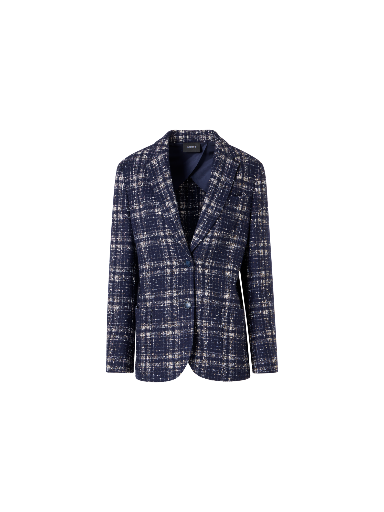 Designer Kora Jacket in Wool-Viscose Tweed - blue