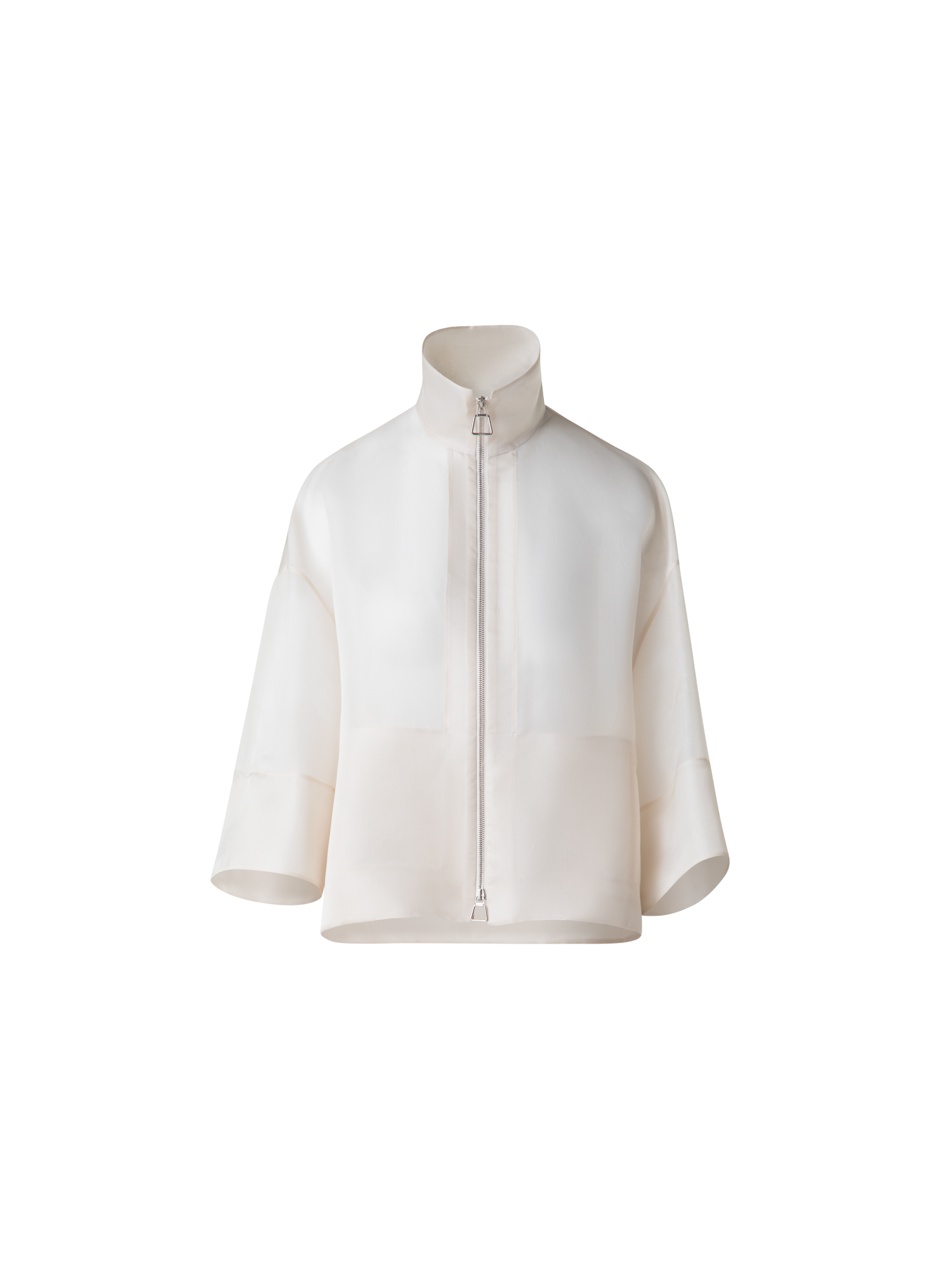 Designer Panama Silk Organza Volume Jacket - neutral - ecru - white