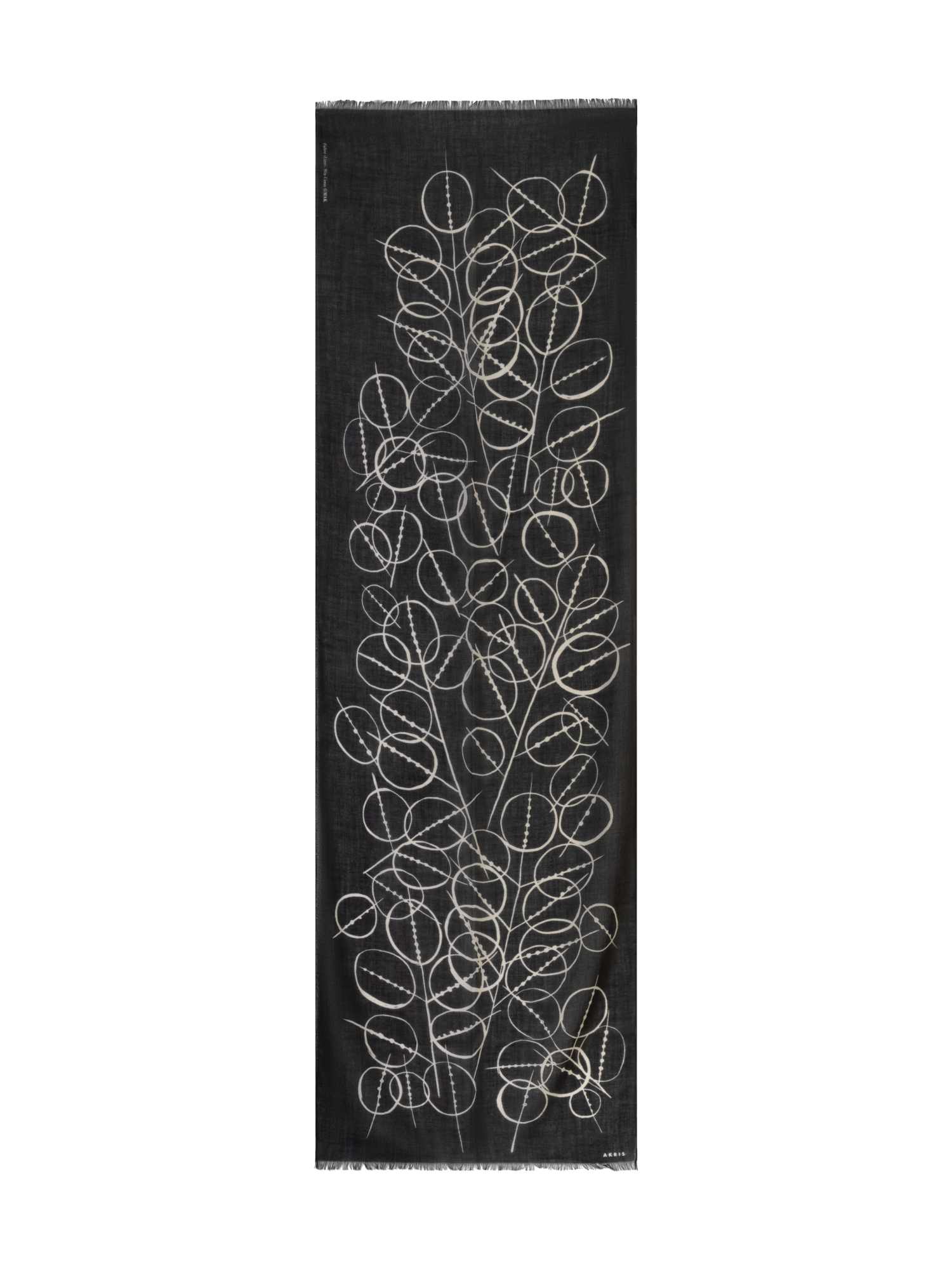 Designer Cashmere Scarf with Polka Dots Print - black - multicolor