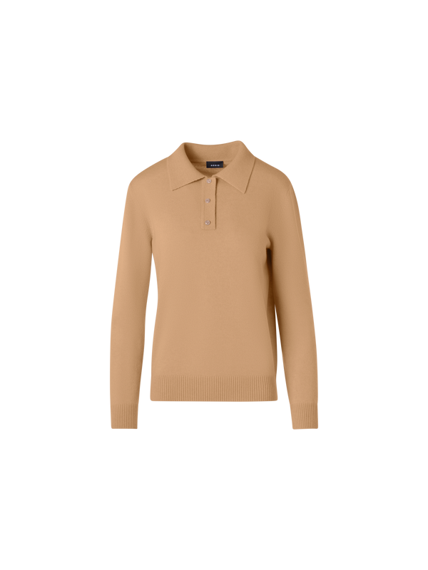 Designer Long-Sleeve Cashmere Knit Sweater - brown