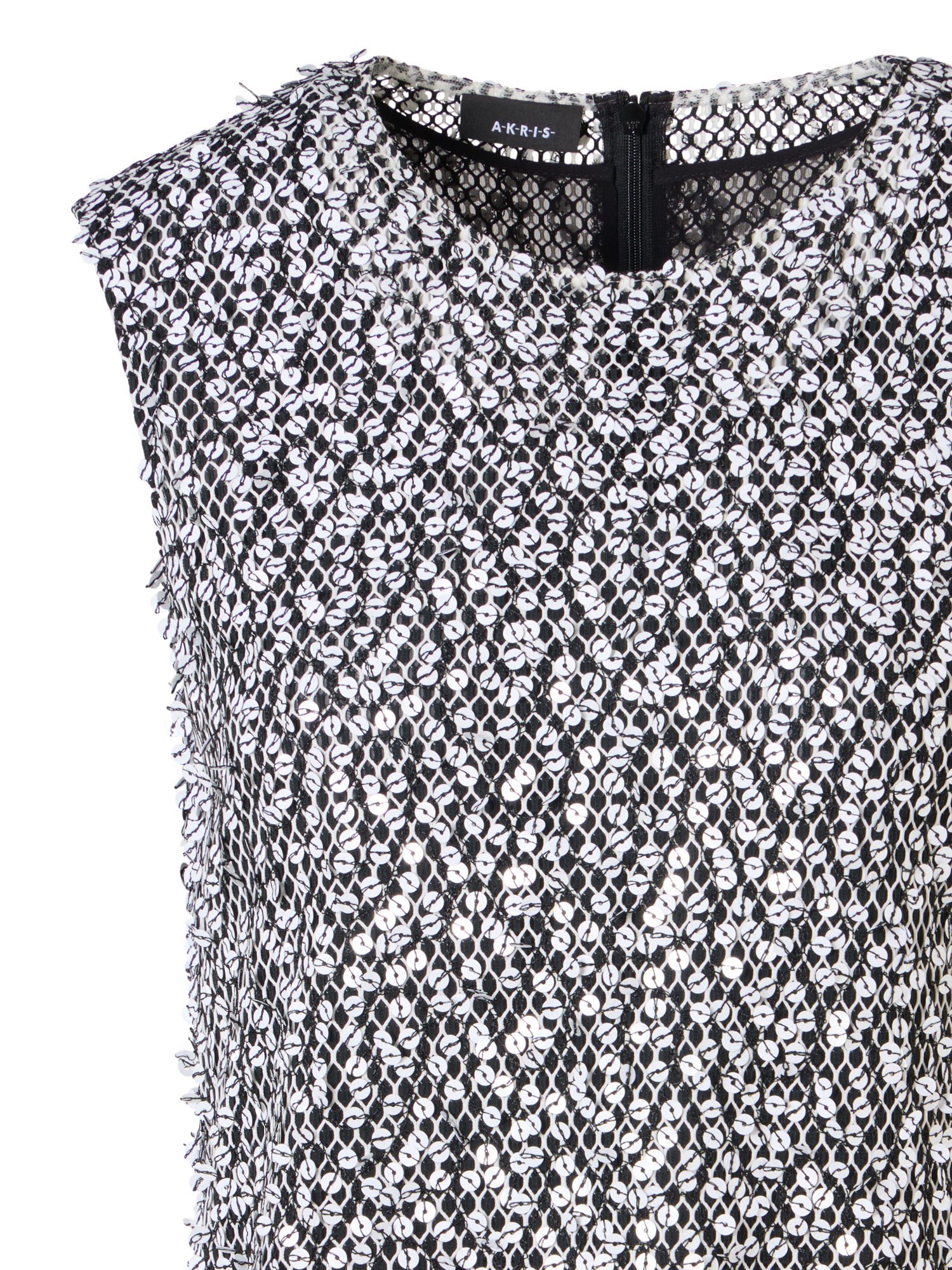 Designer Sleeveless Echo-Sequin Blouse  - multicolor - black