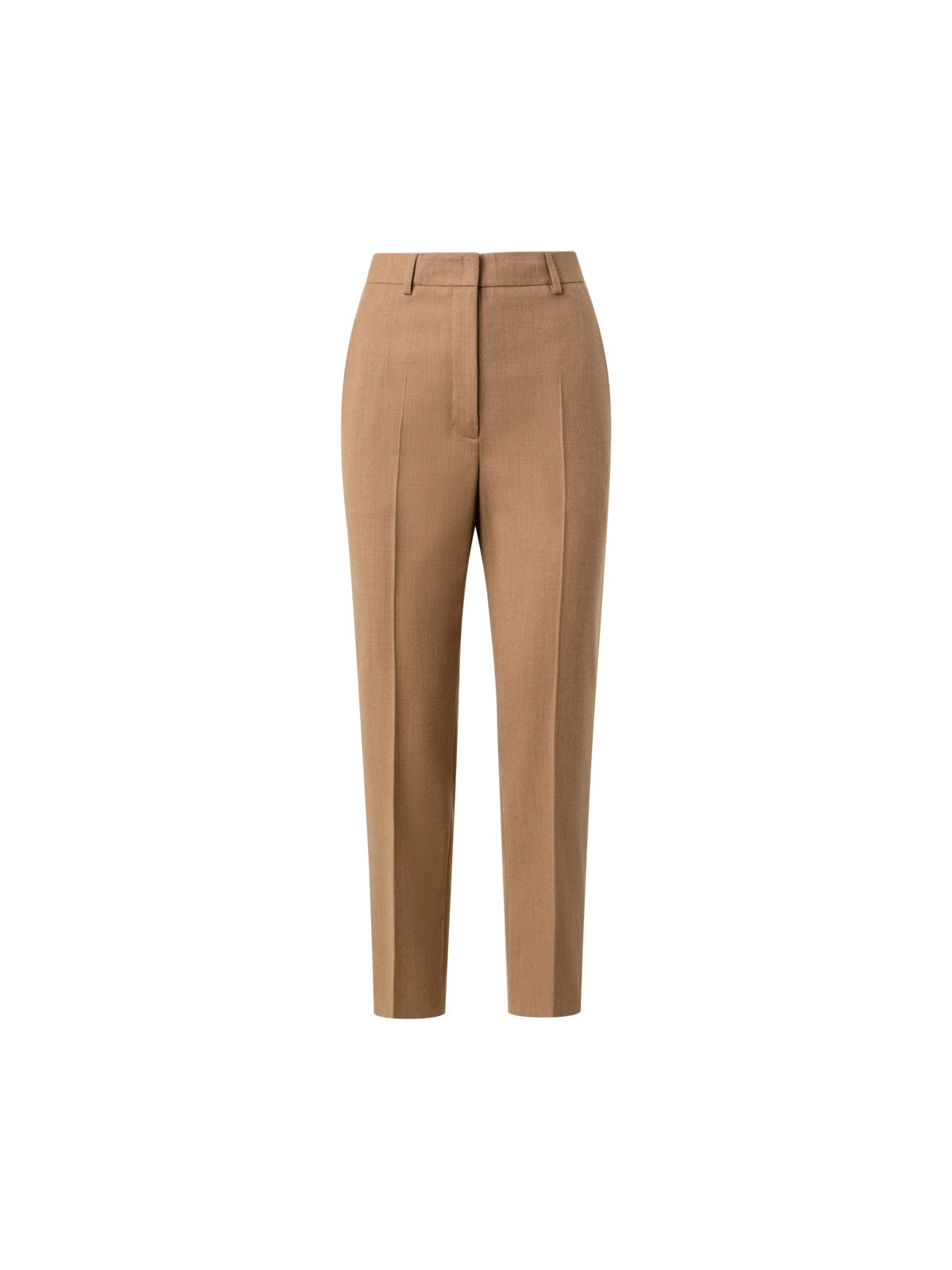 Designer Tapered Wool Stretch Flannel Pants - neutral - beige