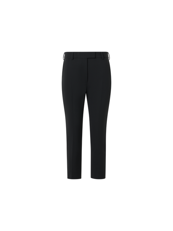 Designer Flavi Slim Capri Pants in Wool Double-Face - black