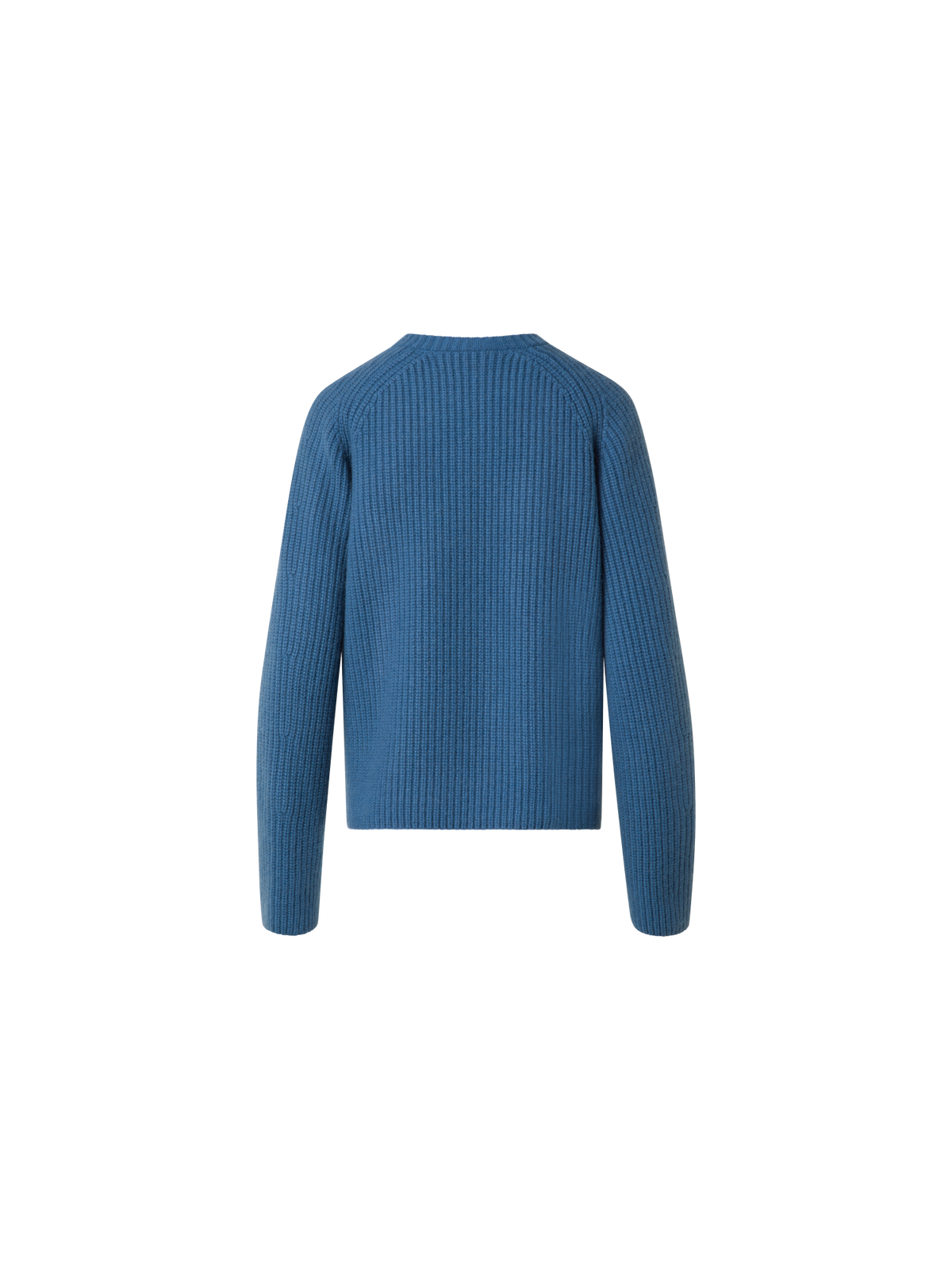 Designer Boxy Rib Knit Sweater in Pure Cashmere - blue