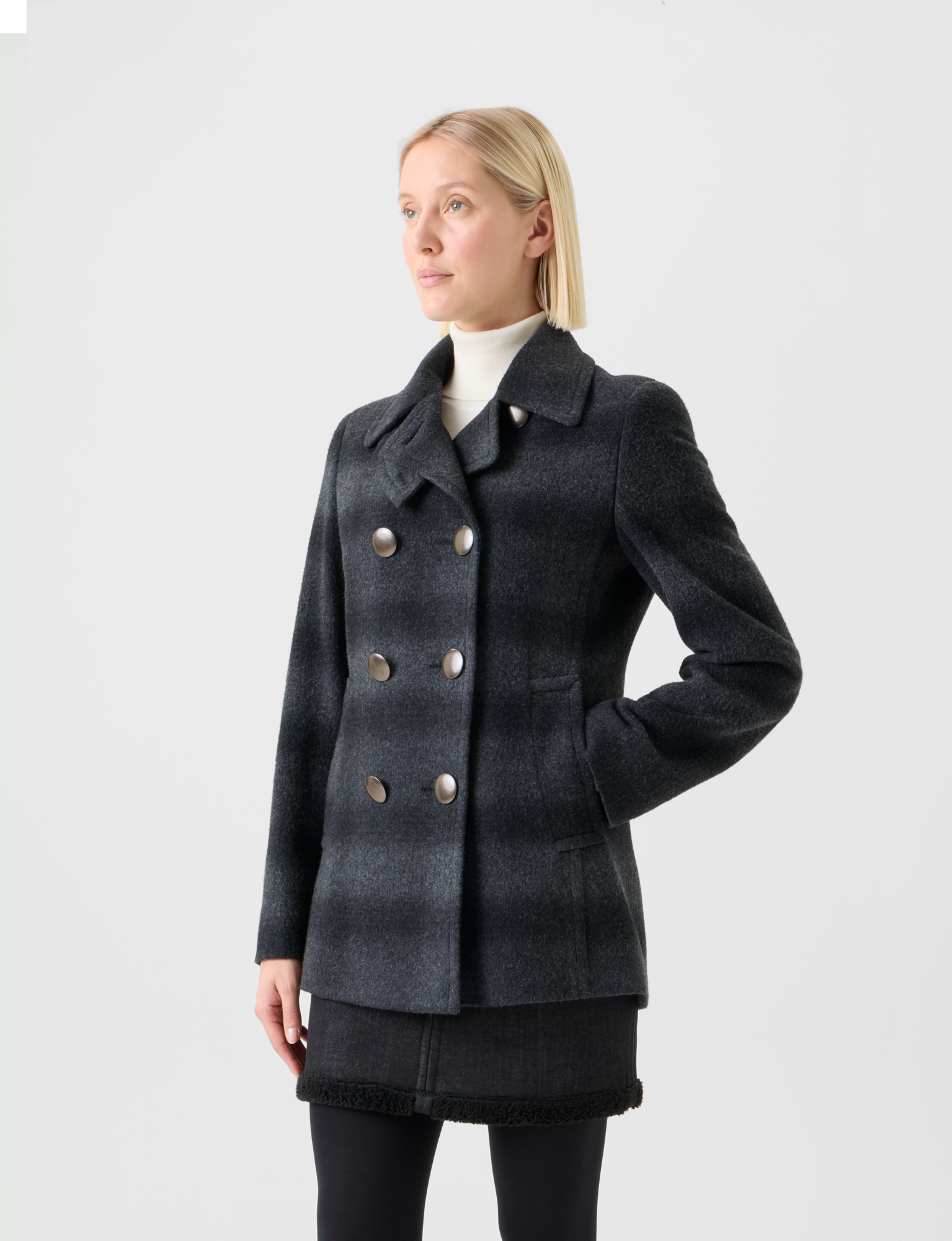 Designer Blurred Check Peacoat - neutral - grey - multicolor 