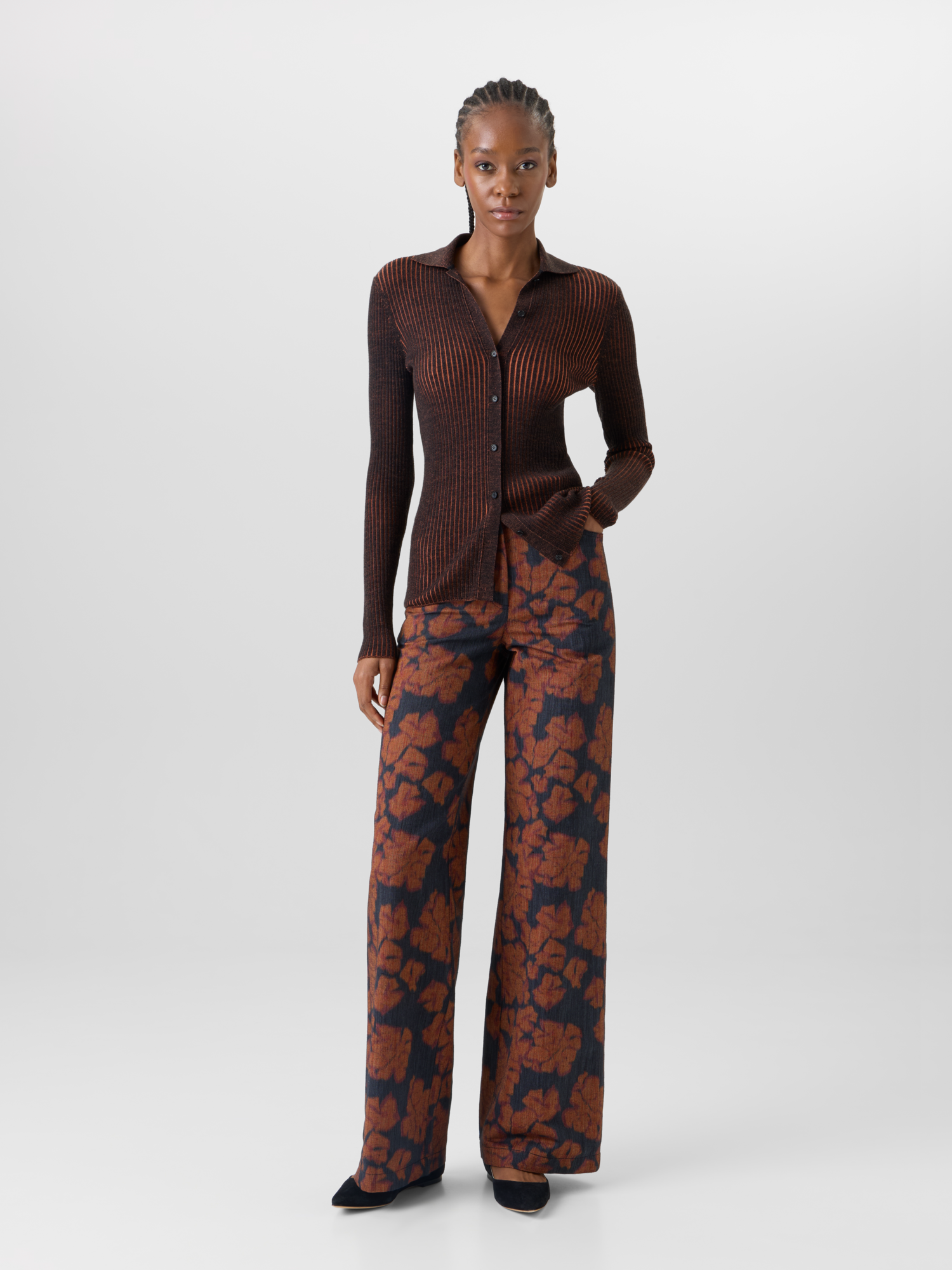Designer Cooper Wide-Leg Pants in Cotton-Canvas - multicolor 
