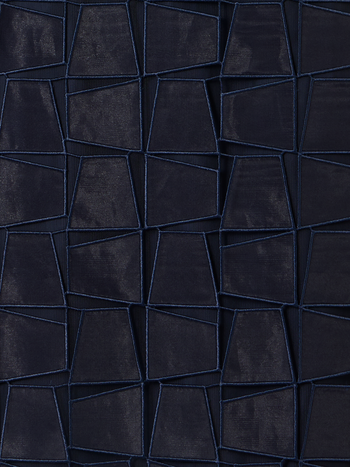 Designer Sleeveless Trapezoid Organza Sheath Dress - navy