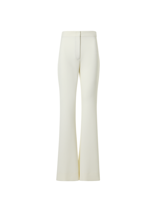 Designer Bootcut Pebble Crêpe Pants - ecru