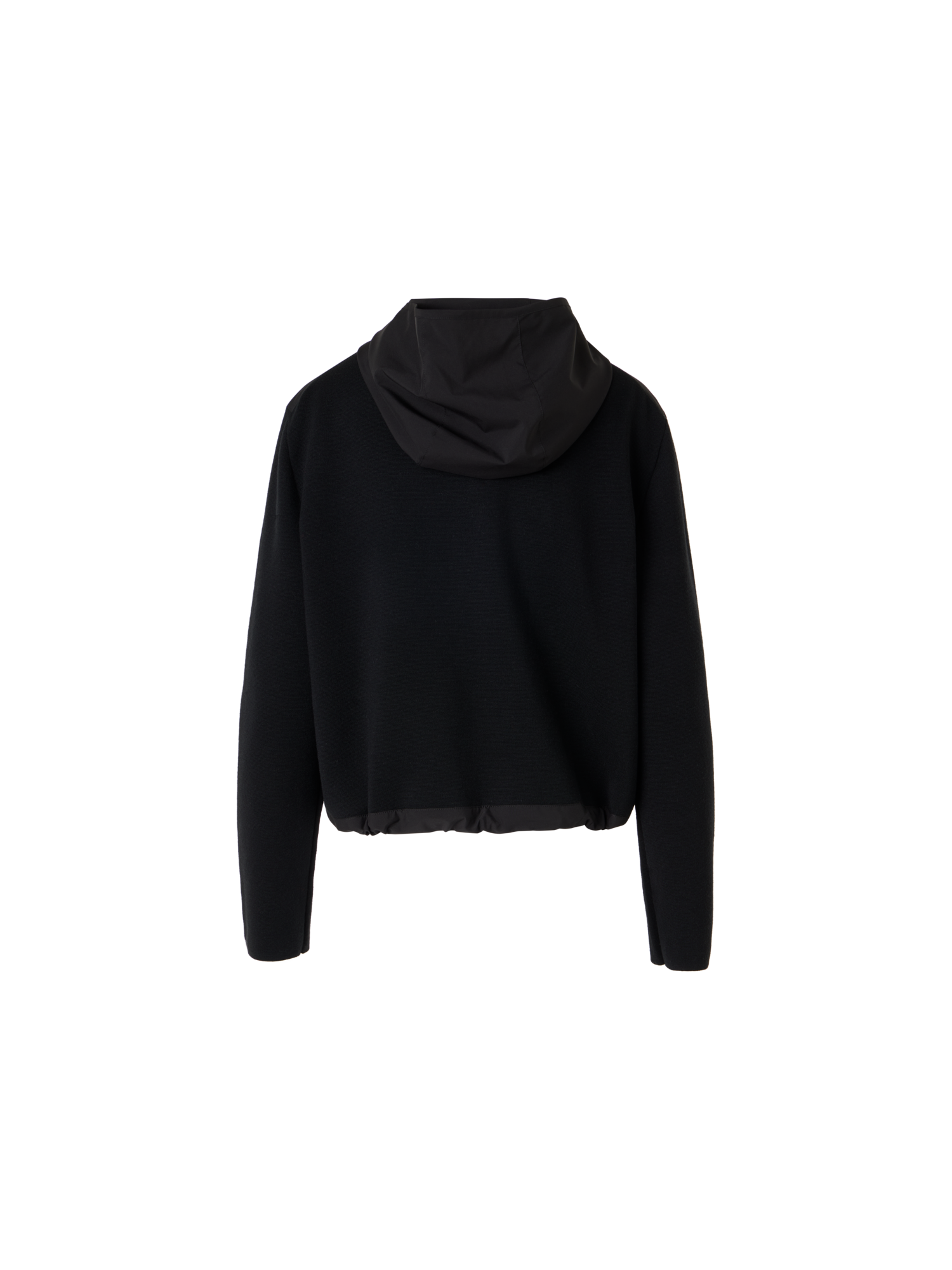 Designer Long-Sleeve Mixed-Media Knit Cardigan - black