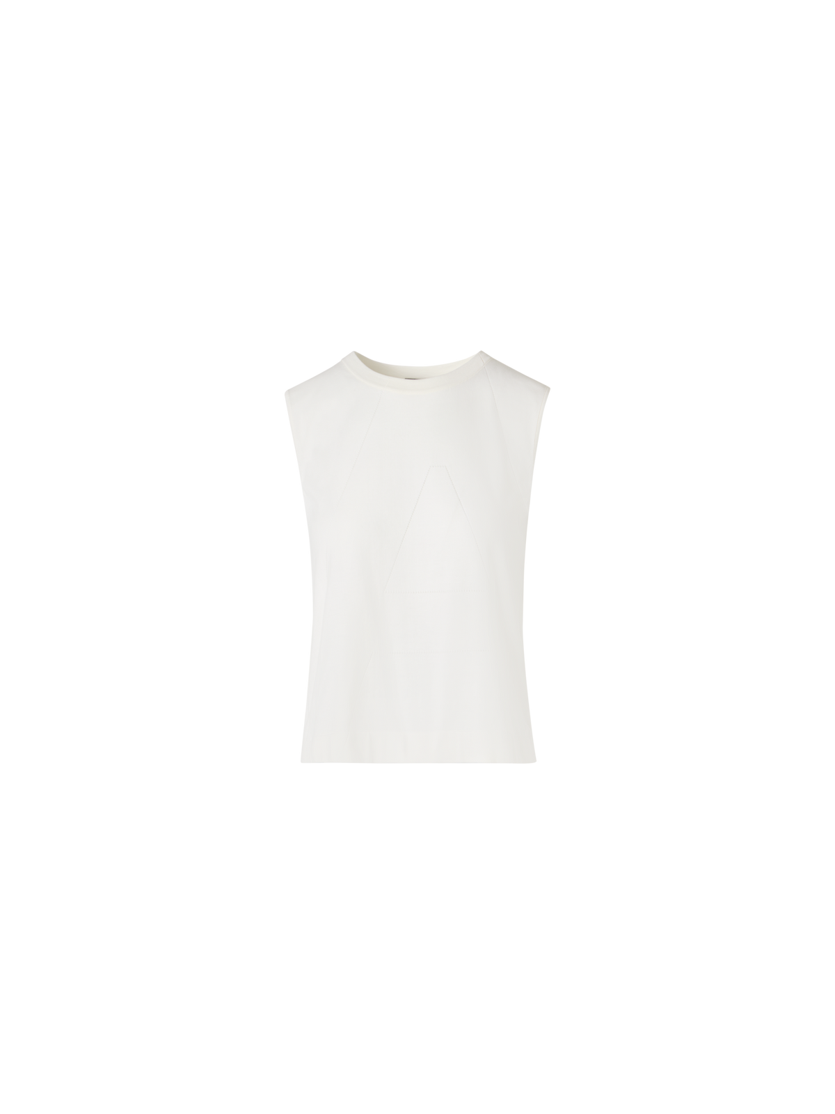 Designer Sleeveless Sea Island Cotton Knit Top - ecru