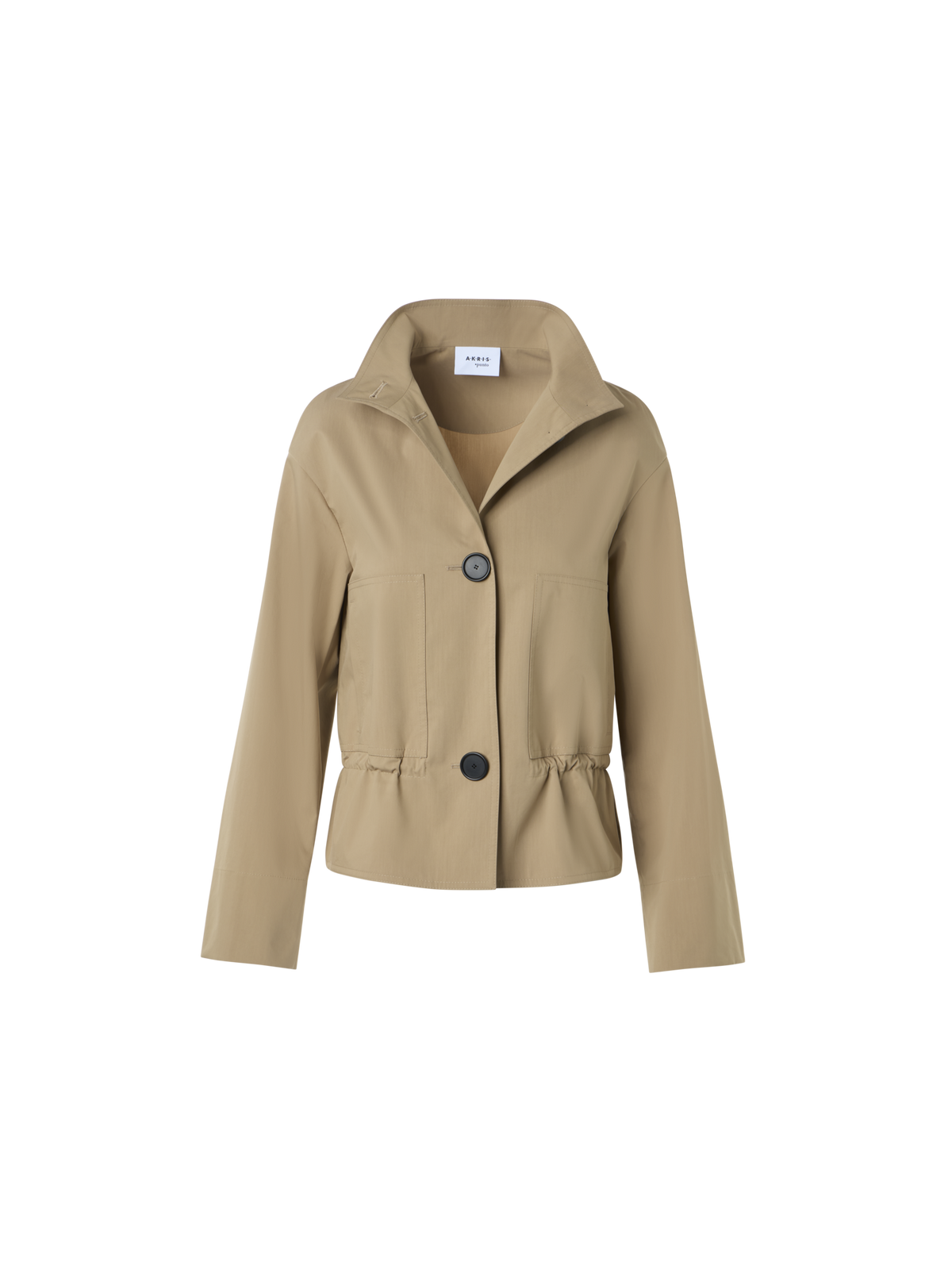 Designer Cotton Short Parka Jacket with Elastic Waist