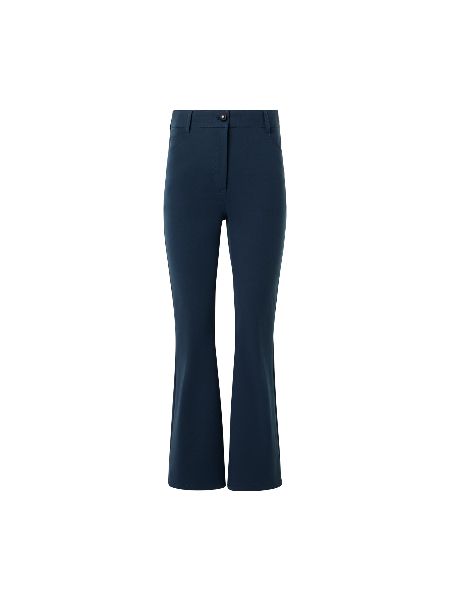 Designer Cali Mid-Rise Cropped Bootcut Cotton Bi-Stretch Pants - navy