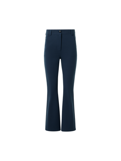 Designer Cali Mid-Rise Cropped Bootcut Cotton Bi-Stretch Pants - navy