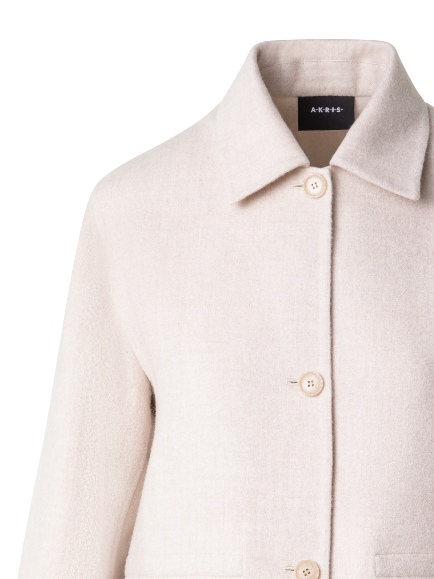 Designer Oversize Shirt Jacket in Cashmere Double-Face - neutral - pastel - beige