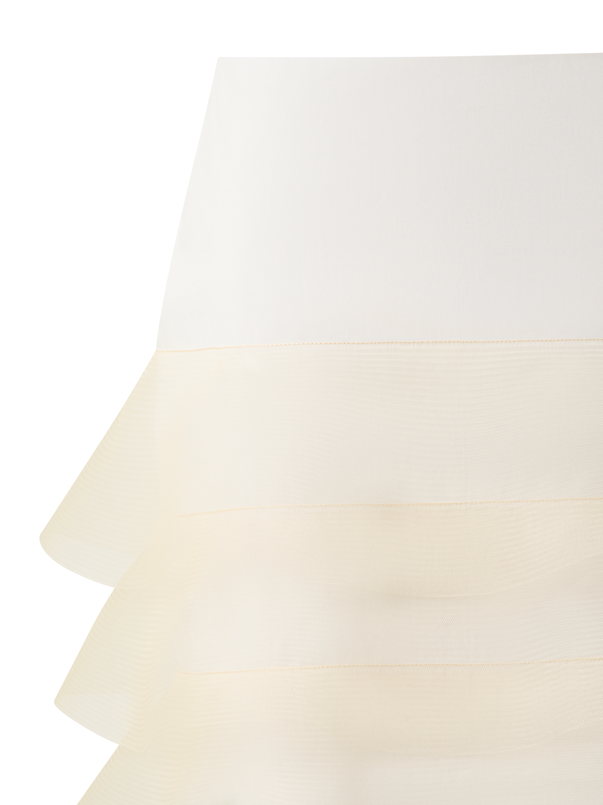 Designer Short Pencil Skirt with Tulle Waves - neutral - ecru - white