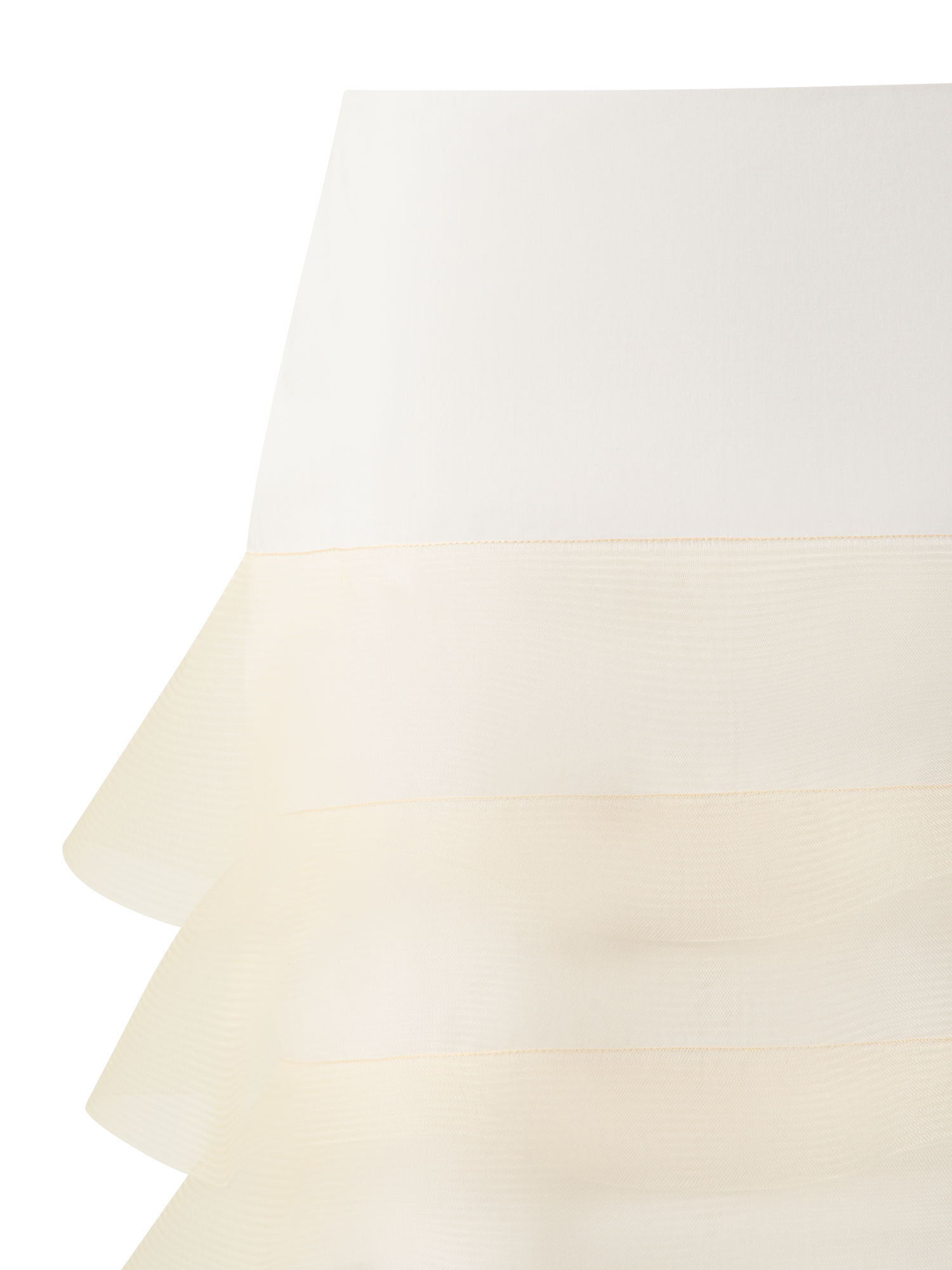 Designer Short Pencil Skirt with Tulle Waves - neutral - ecru - white
