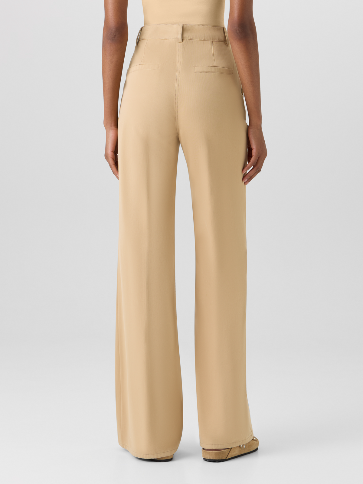 Designer Celia Bootcut Pants in Cotton Gabardine - beige #editorial
