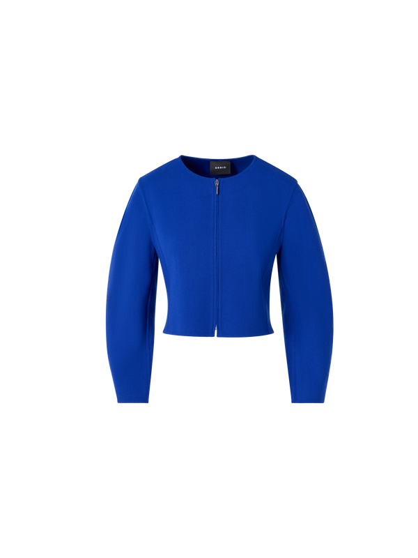 Designer Harriet Short Fitted Jacket in Wool Double-Face - blue