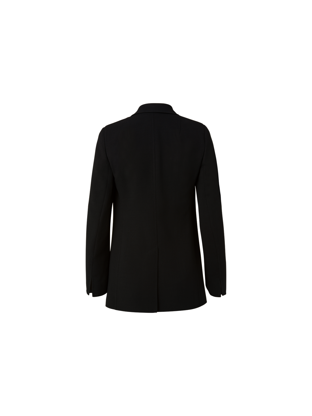 Designer Wool Double-Face Blazer with Elongated Lapel - black