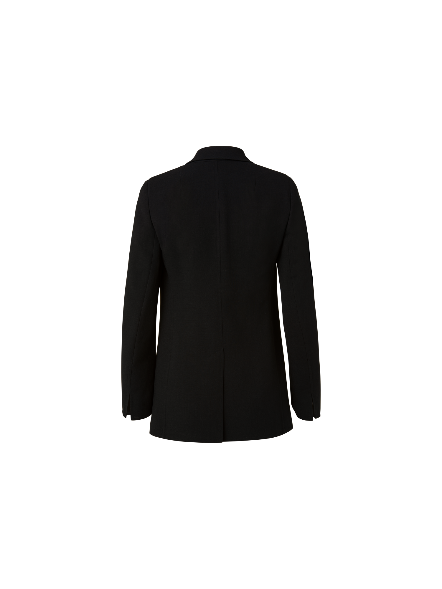 Designer Wool Double-Face Blazer with Elongated Lapel - black
