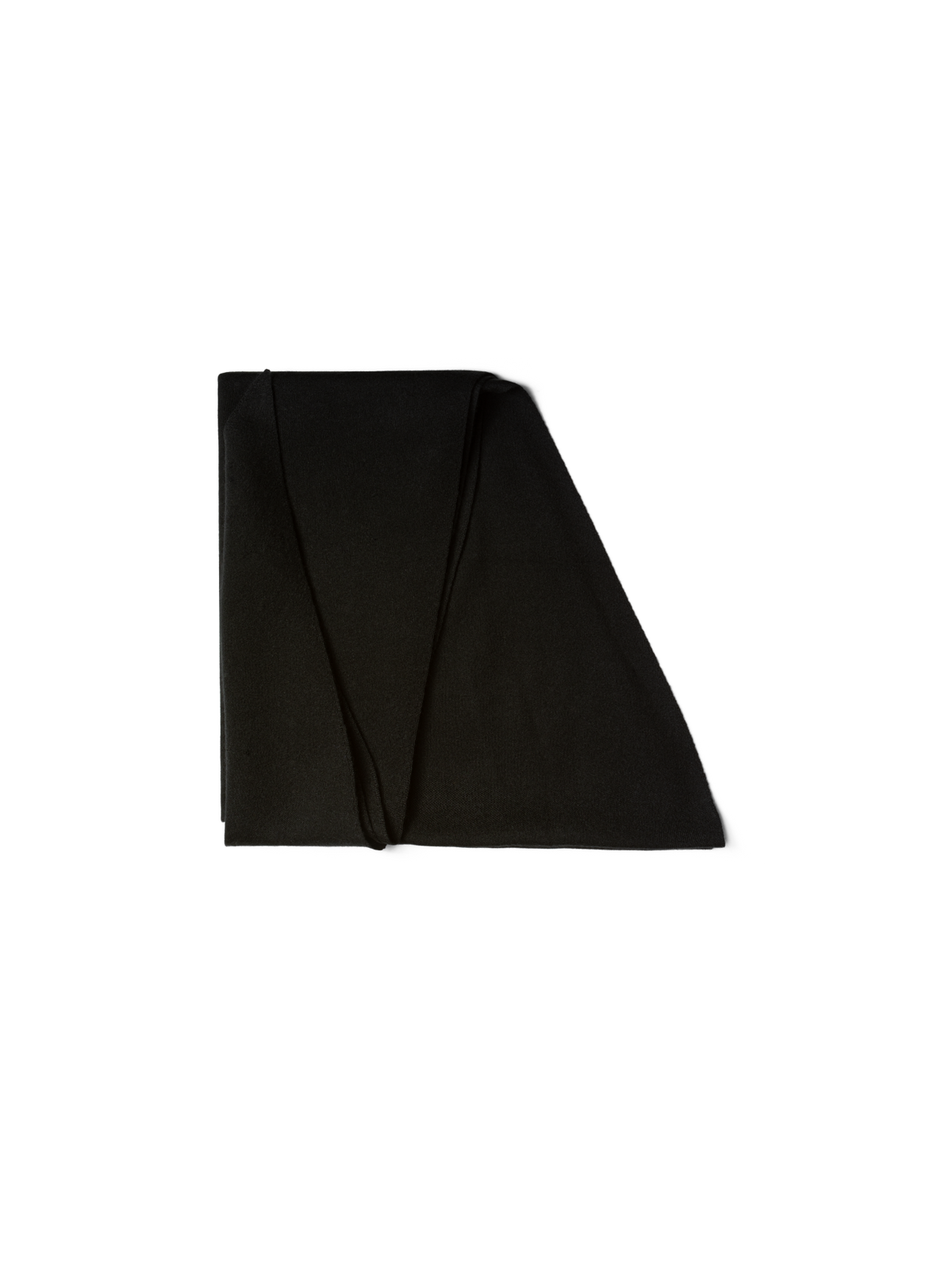 Designer Trapezoid Shaped Scarf from Cashmere Silk  - black