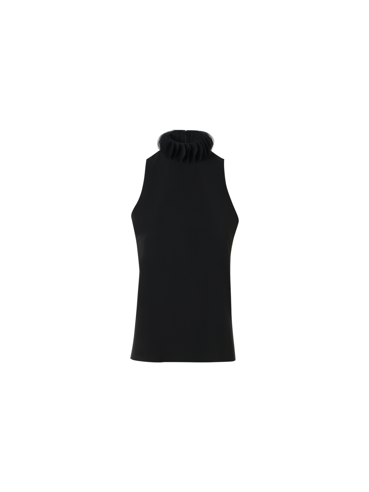 Designer 3D Dot Lasercut Crêpe Top - black