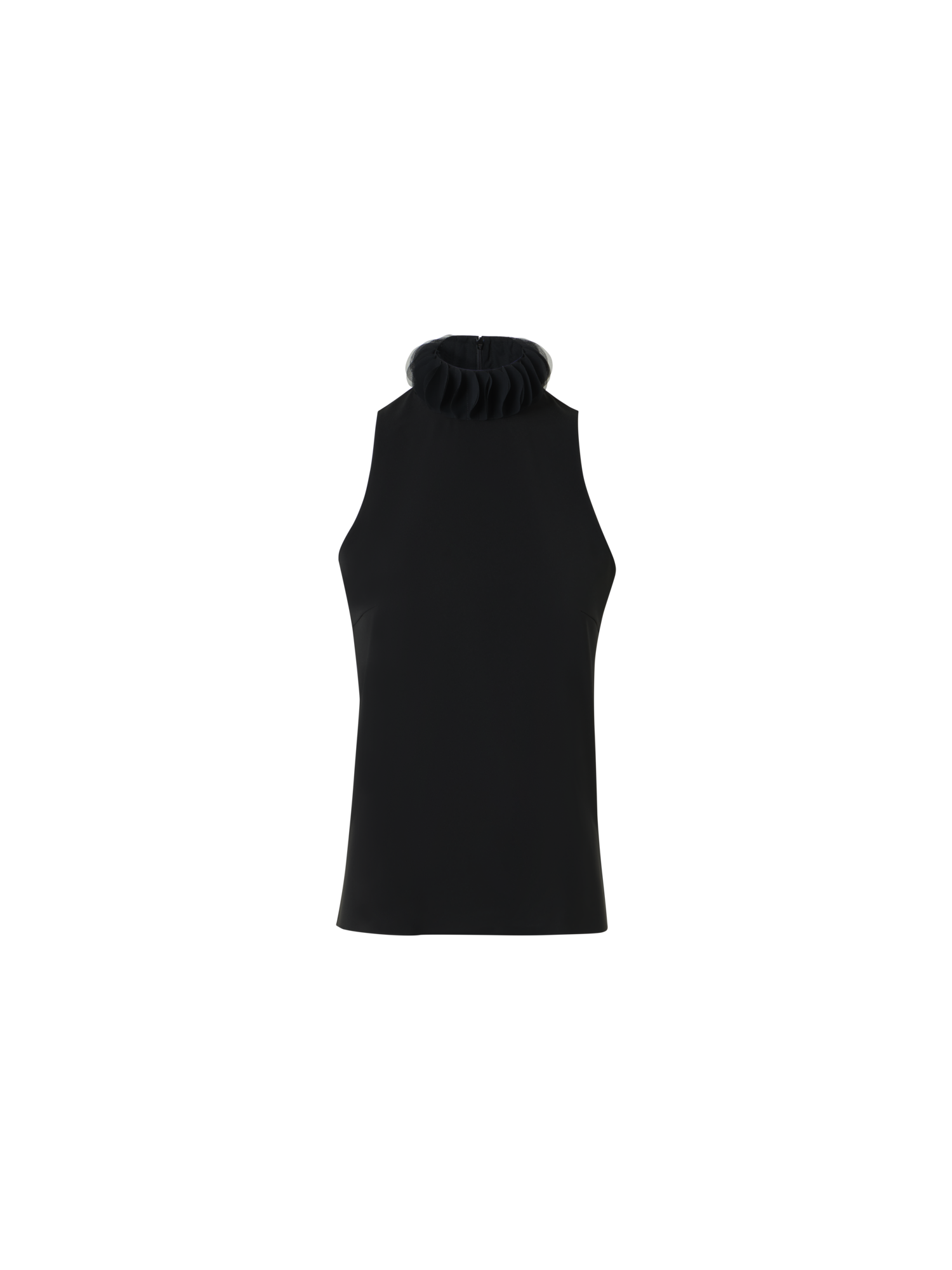 Designer 3D Dot Lasercut Crêpe Top - black