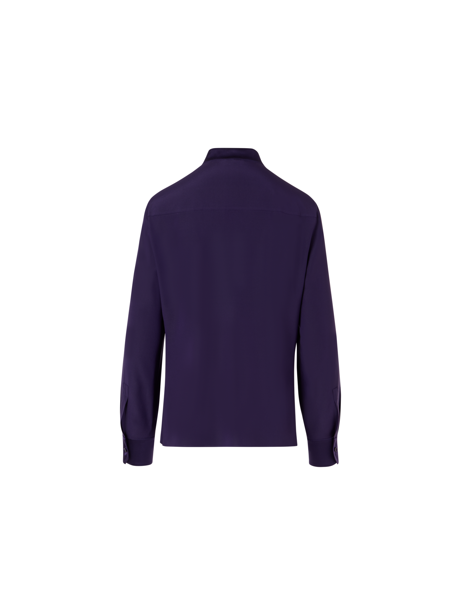 Designer Long-Sleeve Stretch-Silk Blouse - purple