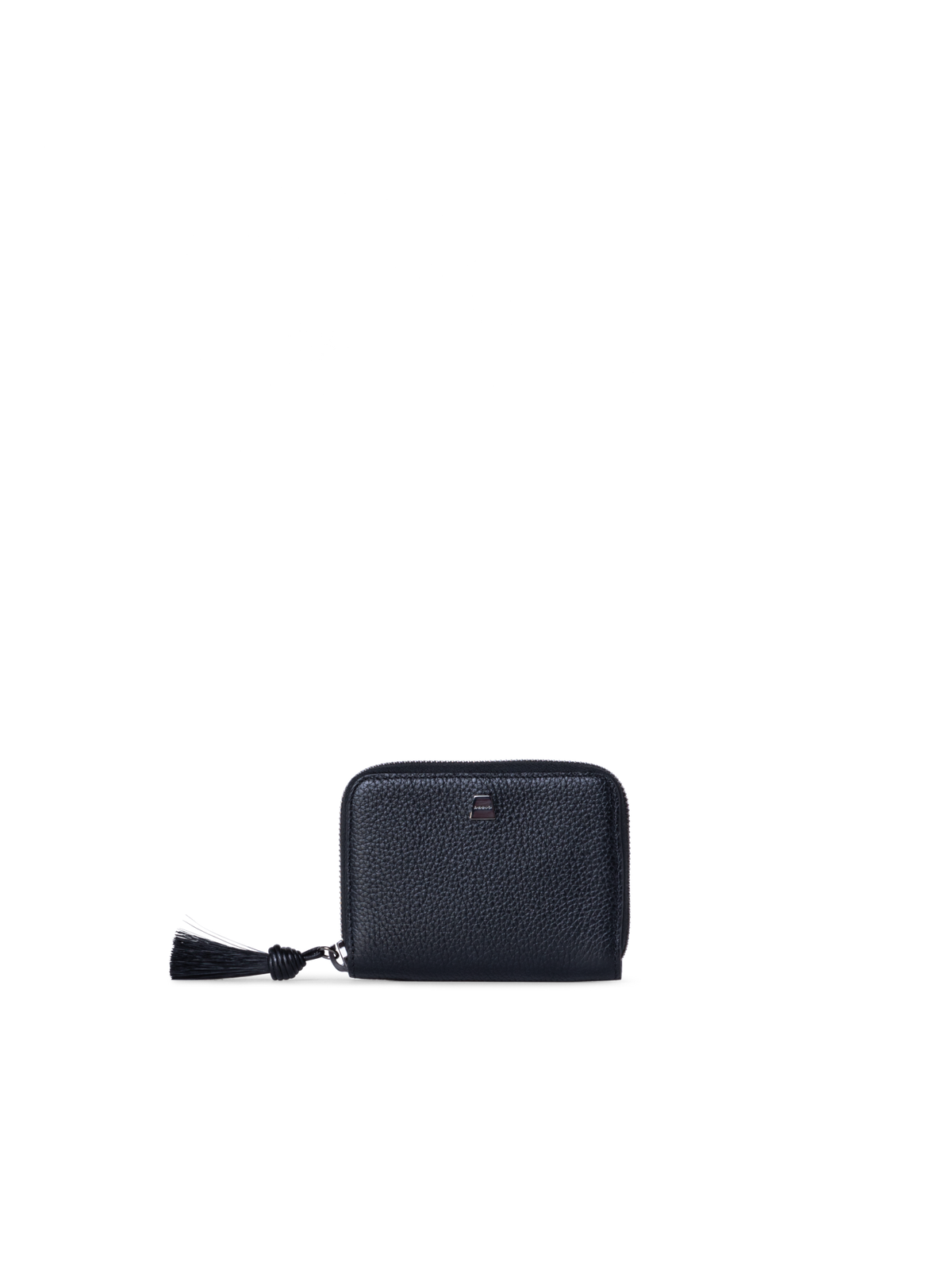 Designer Small Zip Around Wallet - black - navy - blue