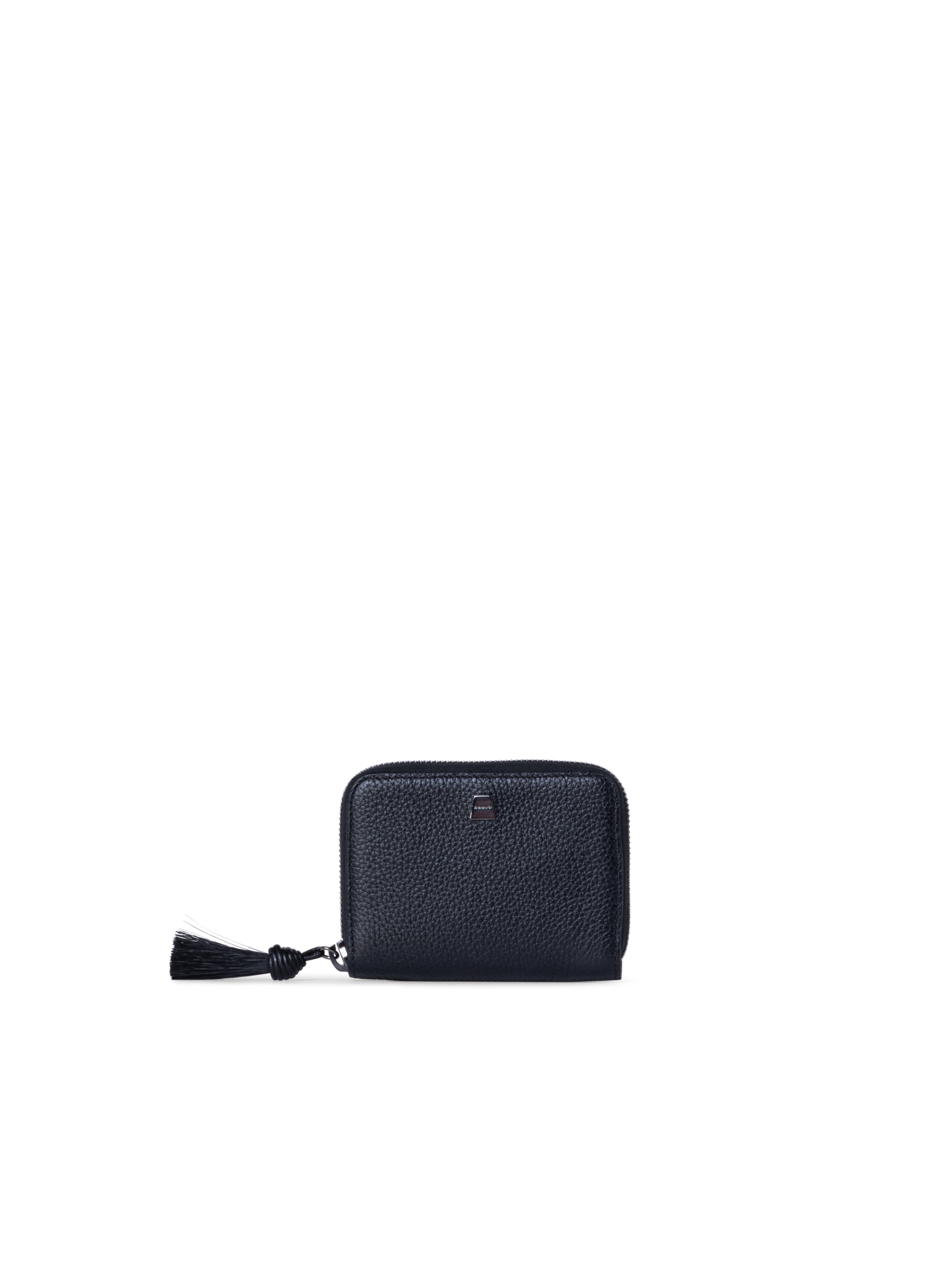 Designer Small Zip Around Wallet - black - navy - blue