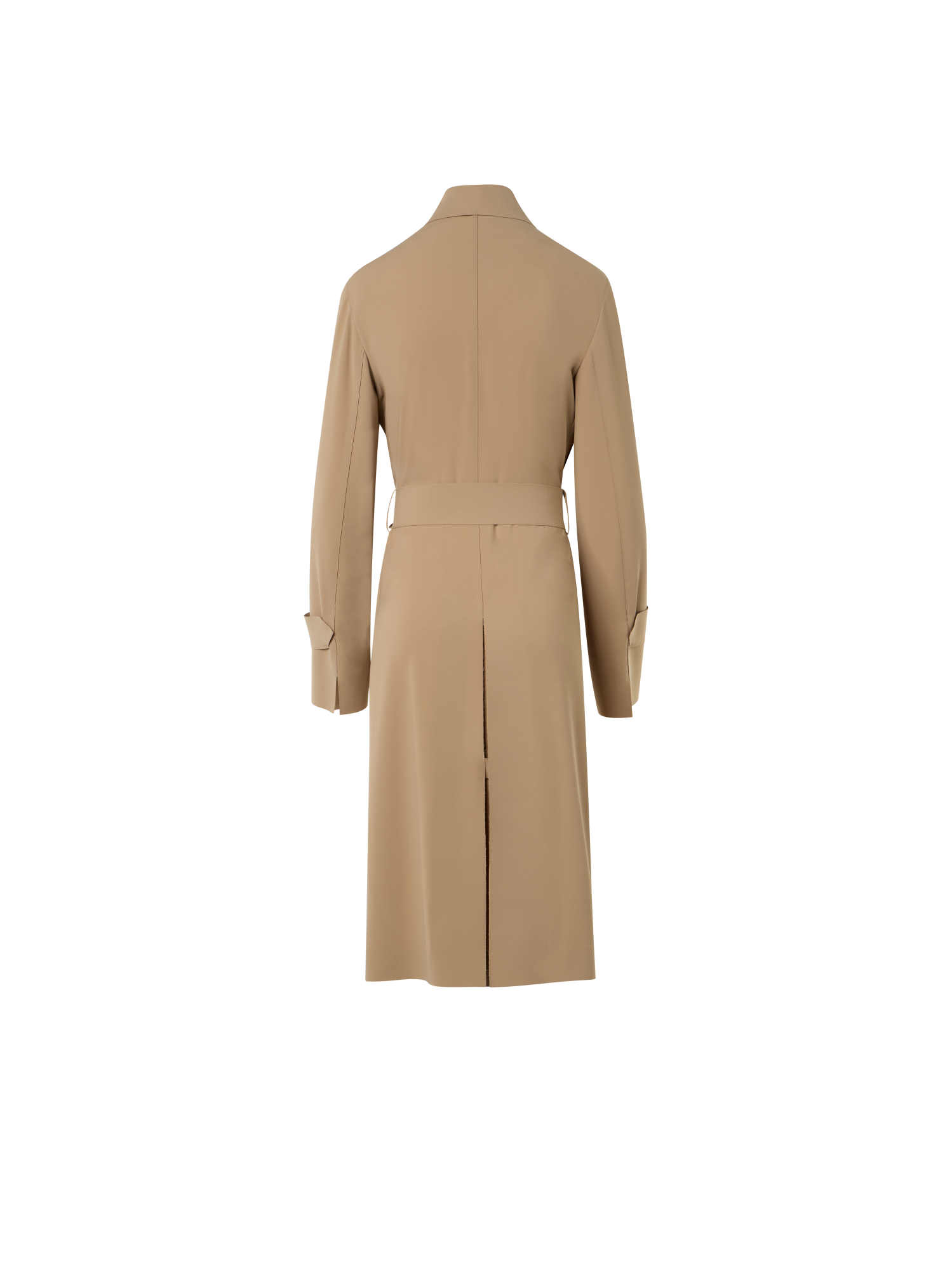 Designer Light Trench Coat in Techno Laser Cut - beige
