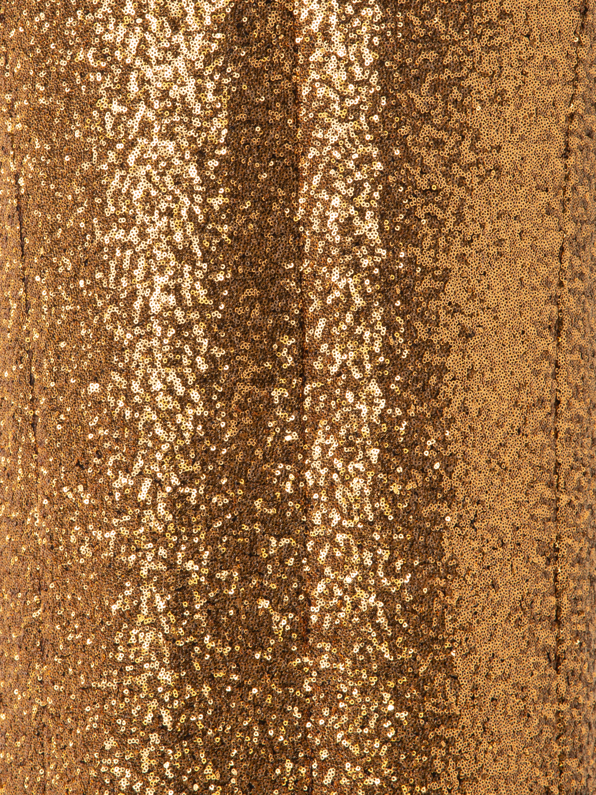 Designer Long Sequined Evening Gown with V-Neck - gold