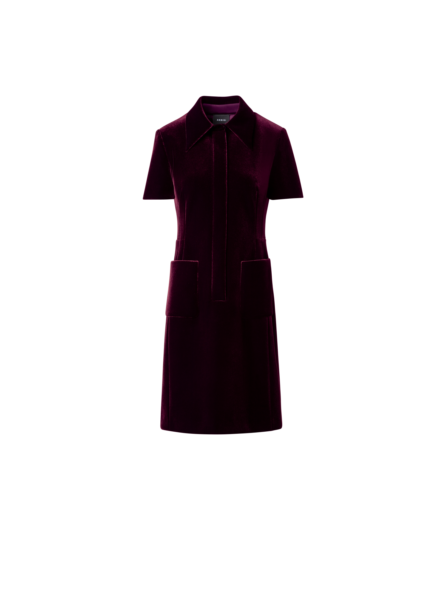 Designer Velvet Neoprene Short Dress - pink