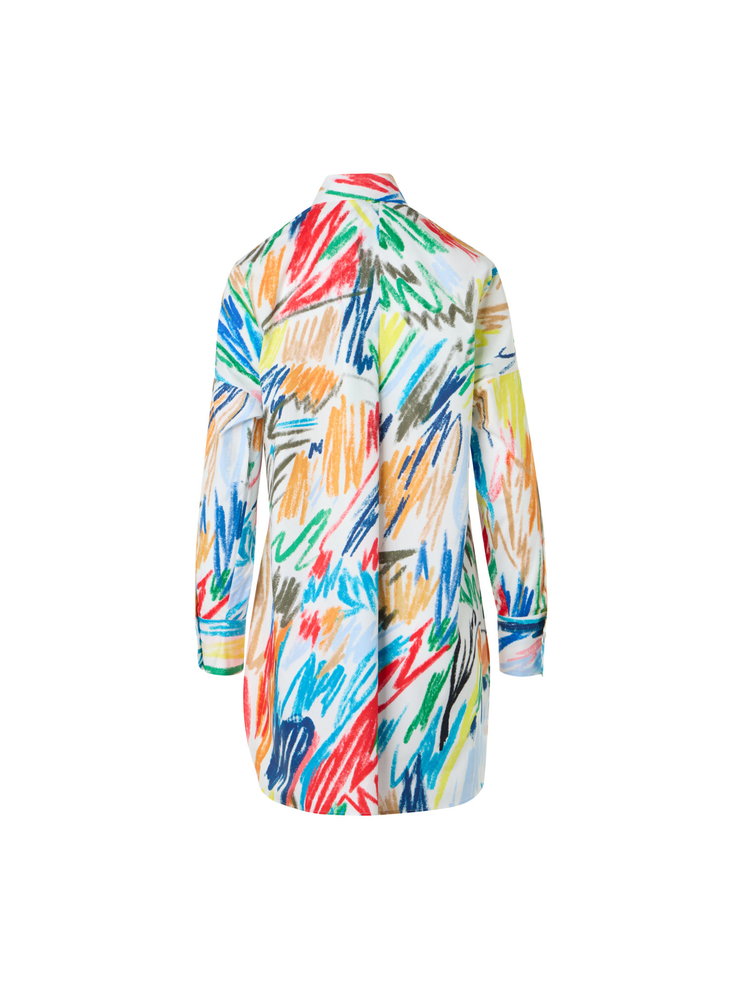 Designer Scribble Print Cotton Poplin Tunic - multicolor