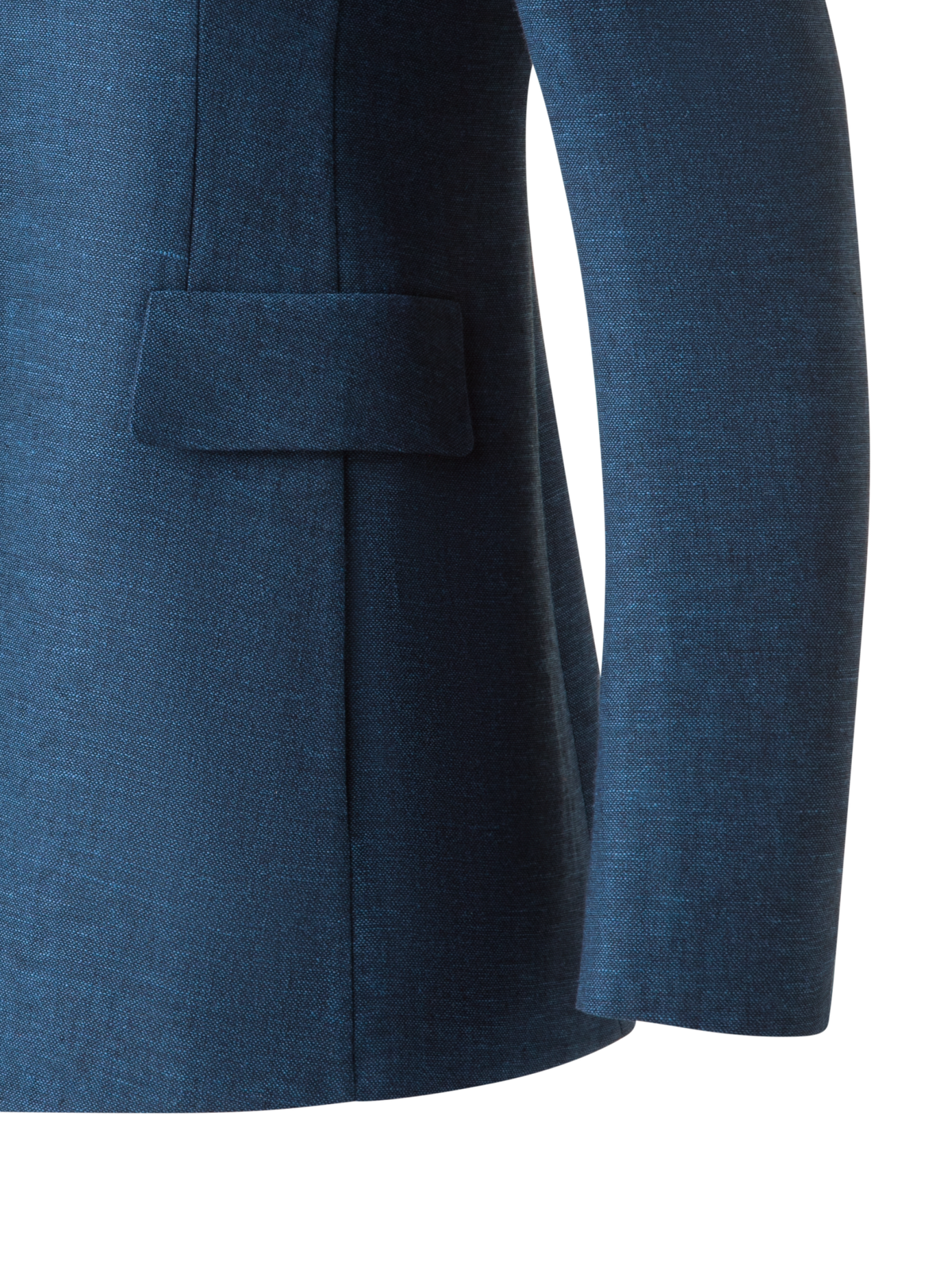 Designer Long Blazer in Linen Double-Face - blue