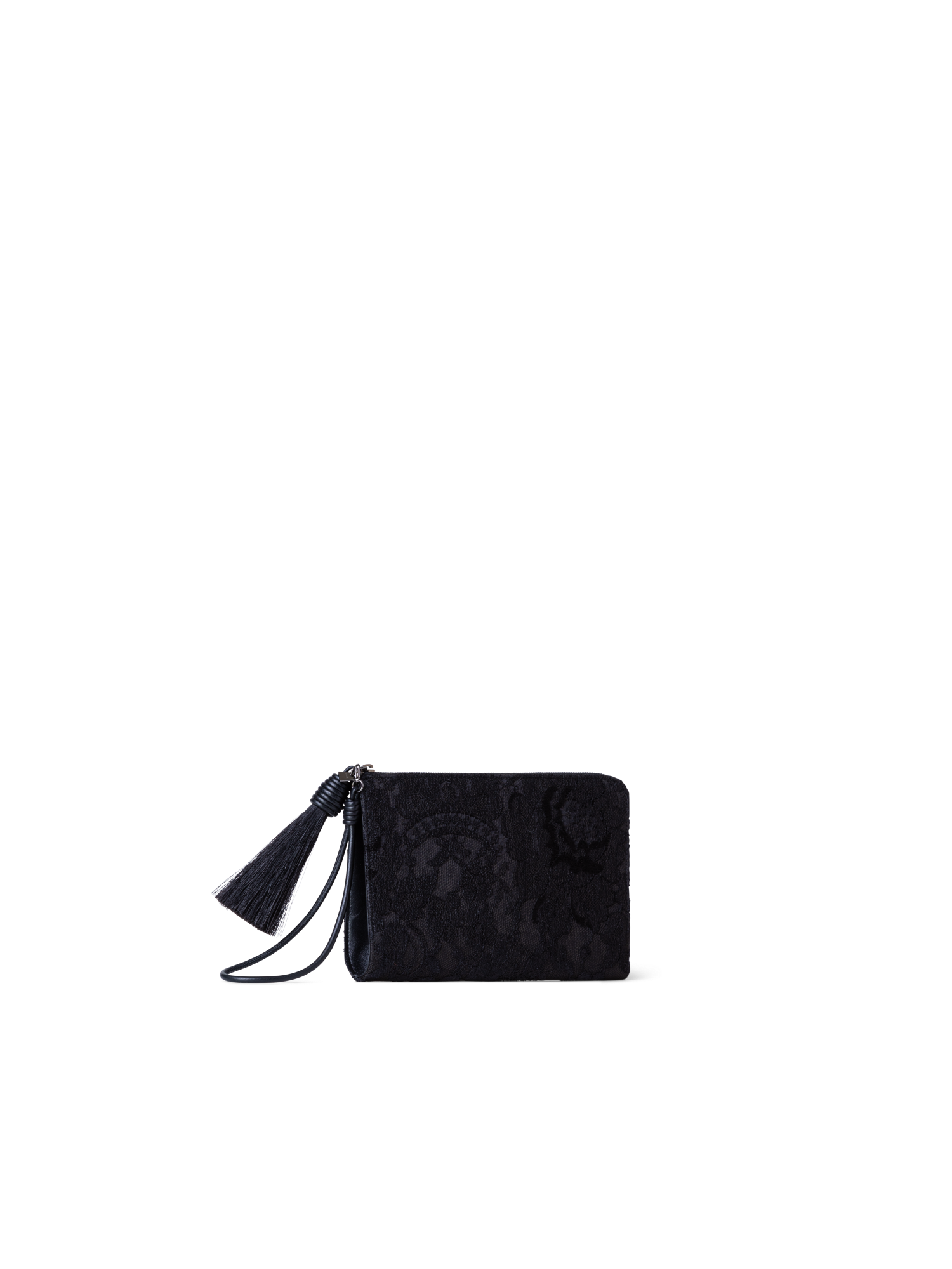 Designer Alexa Tassle Pouch - neutral - black