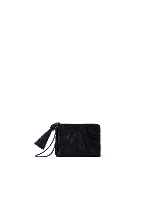 Designer Alexa Tassle Pouch - neutral - black