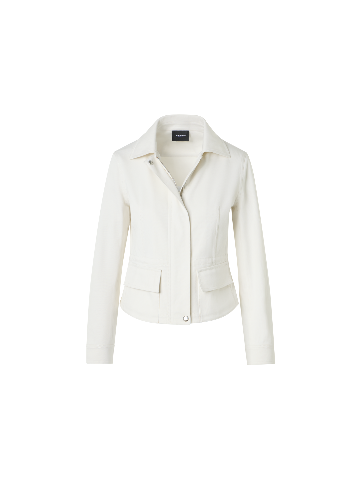 Designer Hugh Cotton Denim Cargo Jacket - ecru